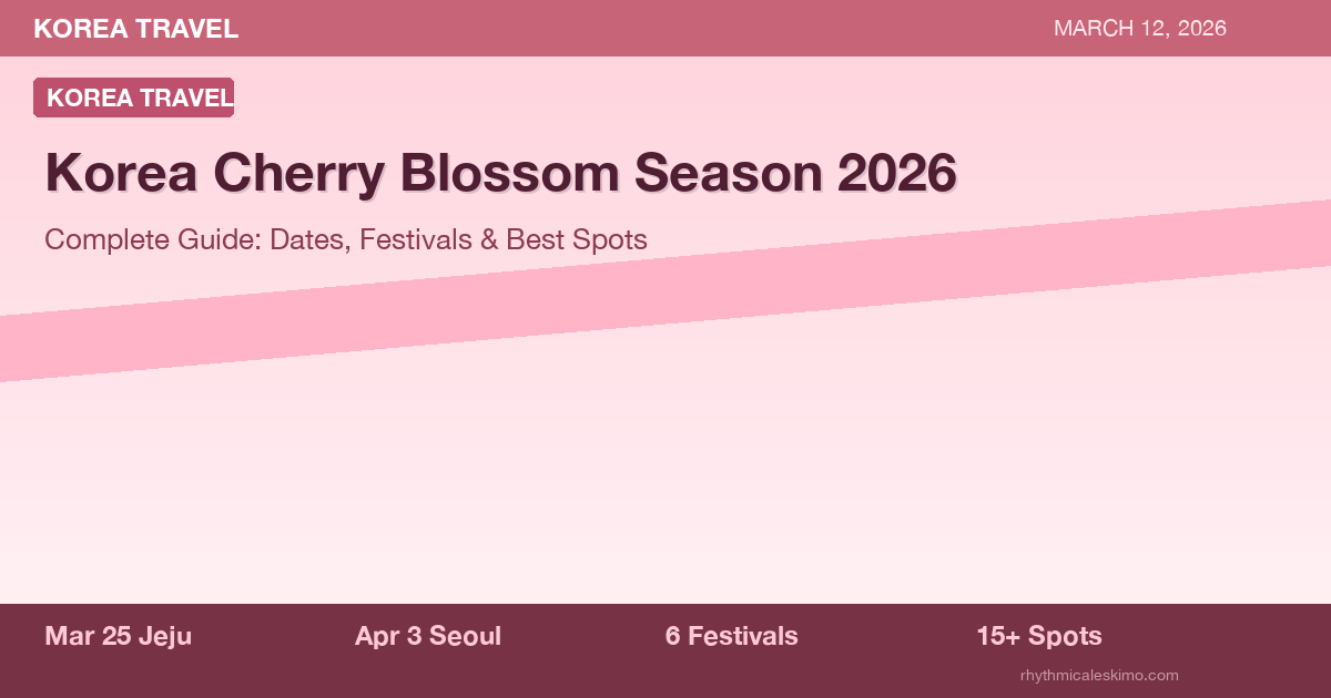 Korea Cherry Blossoms 2026: Dates, Spots & Tips