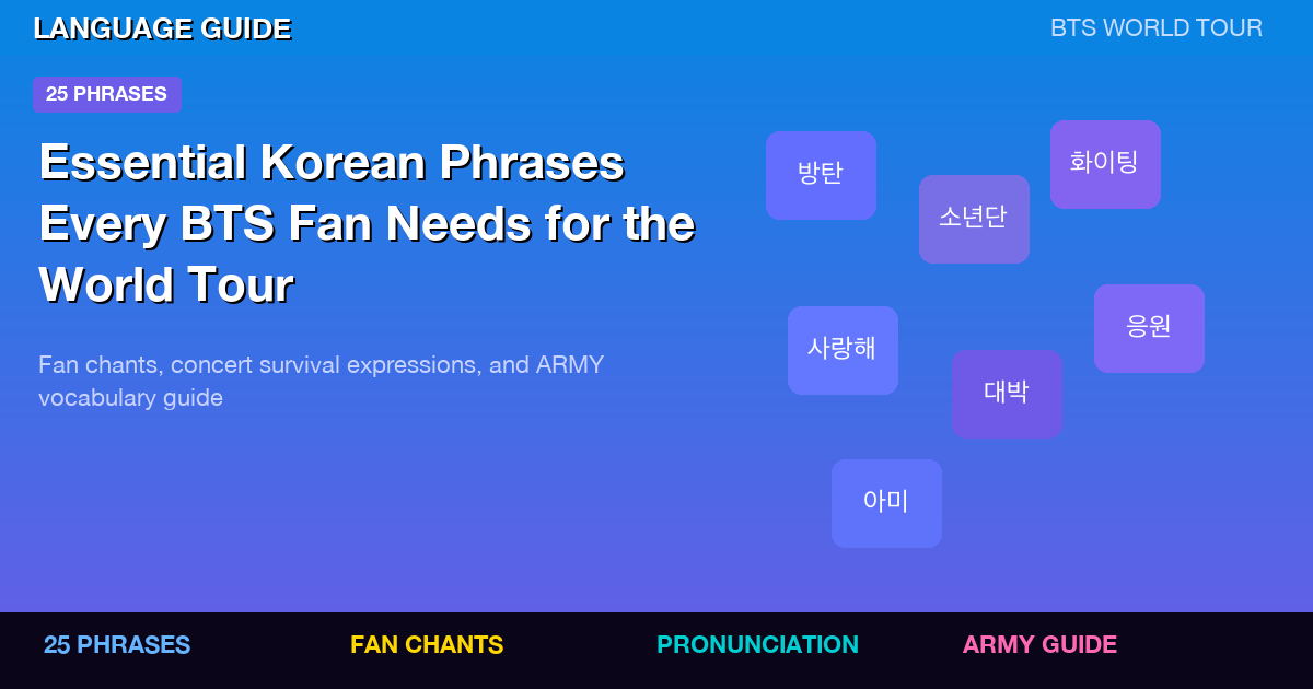25 Korean Phrases for BTS Arirang World Tour [2026]